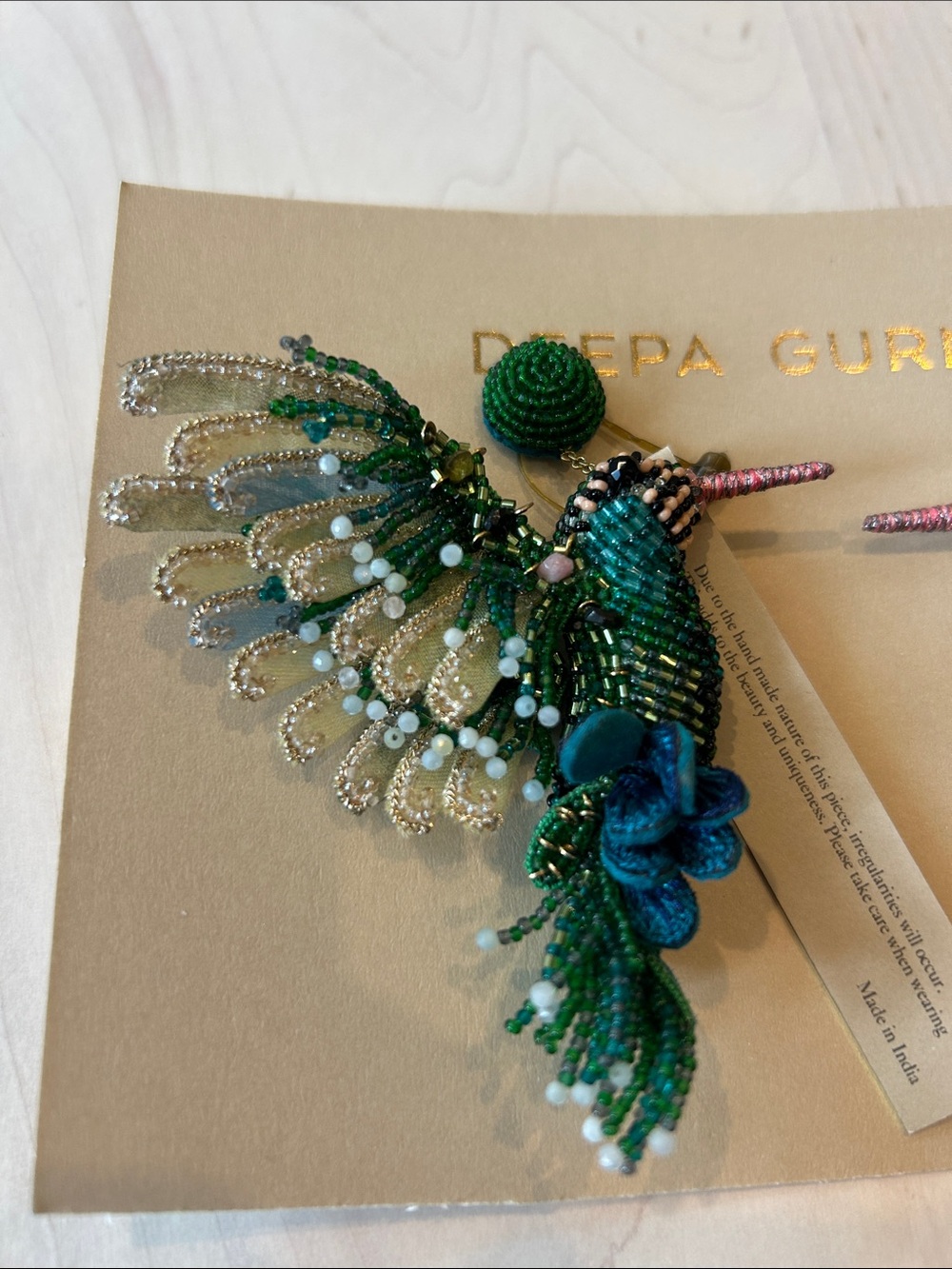 Deeps Gurnani Hummingbird Earrings - Picture 5 of 9